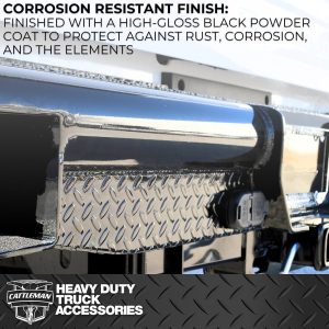 Cattleman’s Bumper, Pipe Series, Mounting Hardware Included, Without Light Cutouts, With Sensors Holes, With 8 Inch Drop – CAT4398S