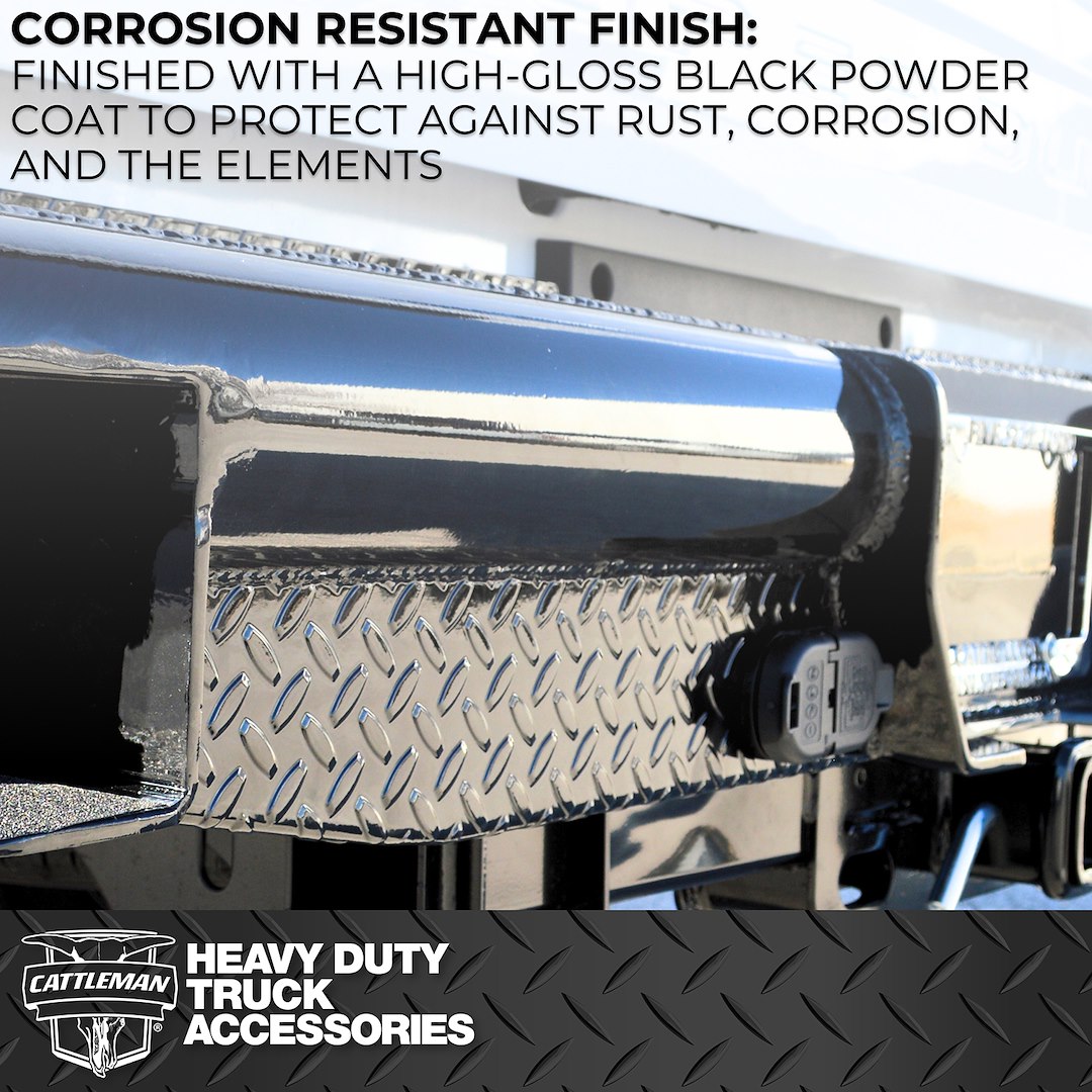 Cattleman’s Bumper, Pipe Series, Mounting Hardware Included, Without Light Cutouts, With Sensors Holes, With 8 Inch Drop – CAT4398S