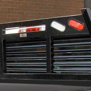 Cattleman’s Headache Rack, Louvered, Powder Coated, Black, Steel, With Lights – CR104L