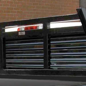 Cattleman’s Headache Rack, Powder Coated, Black, Steel, With Mounting Kit, With Louvers, Without Window Cutout, Non-Lighted – CR200