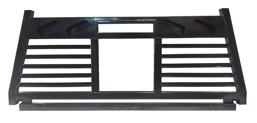 Cattleman’s Headache Rack, Powder Coated, Black, Steel, With Mounting Kit, With Louvers, With Window Cutout – CR202L