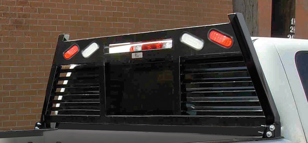 Cattleman’s Headache Rack, HD, Louvered, Powder Coated, Black, Steel, With Light Cutout – FR410LBO