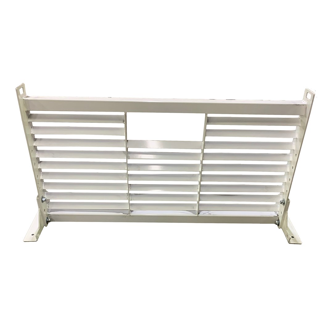 Cattleman’s Headache Rack, Powder Coated, White, Steel, With Mounting Kit, With Louvers, No Ears, Without Window Cutout – SR49W