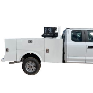 Cattleman’s Headache Rack, Powder Coated, White, Steel, With Mounting Kit, With Louvers, No Ears, Without Window Cutout – SR49W