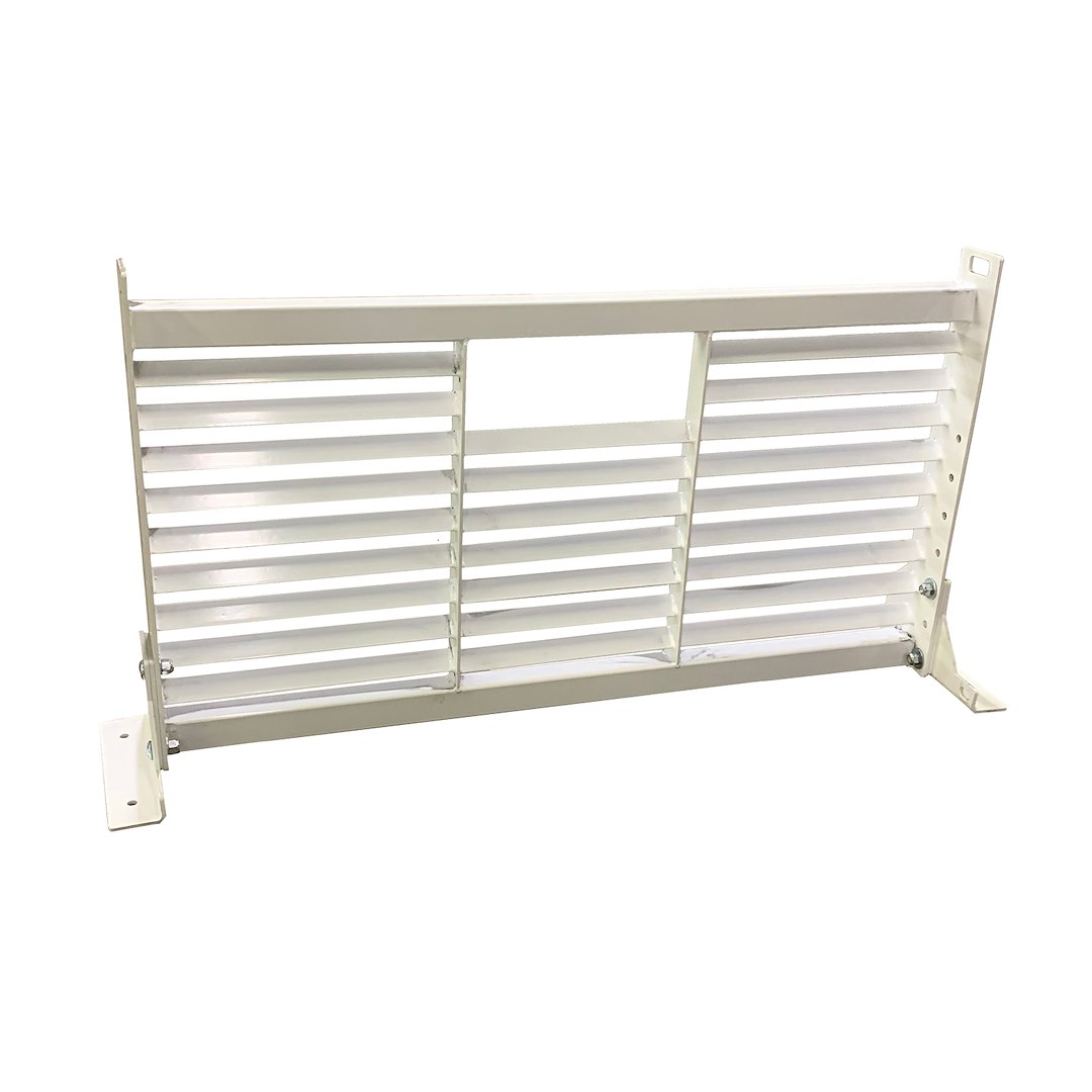 Cattleman’s Headache Rack, Powder Coated, White, Steel, With Mounting Kit, With Louvers, No Ears, Without Window Cutout – SR49W