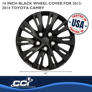 Coast to Coast Wheel Cover, 16 Inch, 10 Split Spoke, Gloss Black, Plastic, Set of 4, Standard Leg, Master White Carton – IWC103716BLK