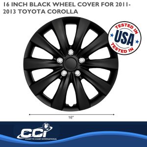 Coast to Coast Wheel Cover, 16 Inch, 10 Spoke, Gloss Black, Plastic, Set of 4, Standard Leg, Master White Carton – IWC103816BLK