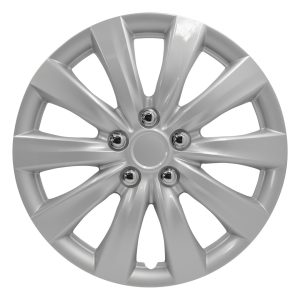 Coast to Coast Wheel Cover, 16 Inch, 10 Spoke, Silver, Plastic, Set of 4, Standard Leg, Master White Carton – IWC103816S