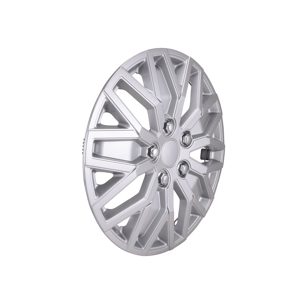 Coast to Coast Wheel Cover, 15 Inch, 10 U Spoke, Painted, Silver, ABS Plastic, Set of 4, Universal Fit Over Most OEM Steel Wheels – 105115S