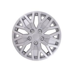 Coast to Coast Wheel Cover, 15 Inch, 10 U Spoke, Painted, Silver, ABS Plastic, Set of 4, Universal Fit Over Most OEM Steel Wheels – 105115S