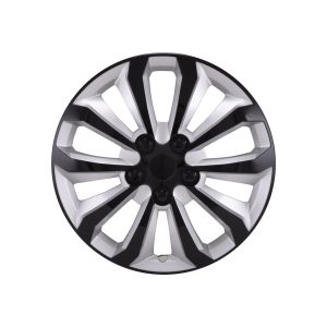 Coast to Coast Wheel Cover, 15 Inch, 10 Spoke, Painted, Black/ Silver, ABS Plastic, Set of 4, Universal Fit Over Most OEM Steel Wheels – 106115SB