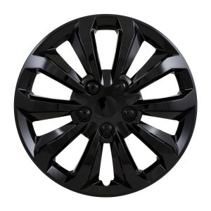 Coast to Coast Wheel Cover, 16 Inch, 10 Spoke, Painted, Gloss Black, ABS Plastic, Set of 4, Universal Fit Over Most OEM Steel Wheels – 106116BLK