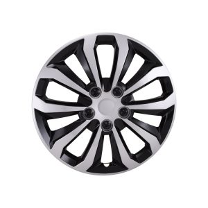 Coast to Coast Wheel Cover, 16 Inch, 10 Spoke, Painted, Black/ Silver, ABS Plastic, Set of 4, Universal Fit Over Most OEM Steel Wheels – 106116SB