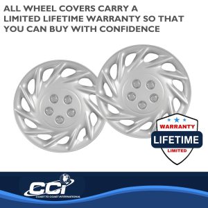 Coast to Coast Wheel Cover, 15 Inch, 11 Spoke, Silver, Plastic, Set of 4 – IWC11815S