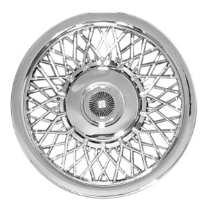 Coast to Coast Wheel Cover, Universal 15 Inch, Lace Spoke, Chrome Plated, Plastic, Set of 4 – IWC1215