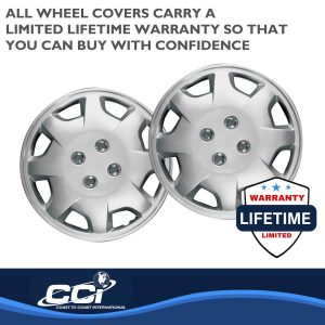 Coast to Coast Wheel Cover, 14 Inch, 8 Spoke, Silver, Plastic, Set of 4 – IWC12414S