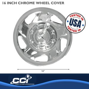 Coast to Coast Wheel Cover, 16 Inch, 5 Directional Spoke, Chrome Plated, Plastic, Set of 4 – IWC13416C