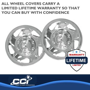 Coast to Coast Wheel Cover, 16 Inch, 5 Directional Spoke, Chrome Plated, Plastic, Set of 4 – IWC13416C