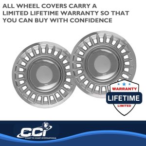 Coast to Coast Wheel Cover, 16 Inch, 24 Slot, Chrome Plated, Plastic, Set of 4, Spring Steel Clip – IWC17816C