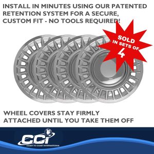 Coast to Coast Wheel Cover, 16 Inch, 24 Slot, Chrome Plated, Plastic, Set of 4, Spring Steel Clip – IWC17816C