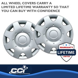 Coast to Coast Wheel Cover, 16 Inch, 8 Spoke, Silver, Plastic, Set of 4, Spring Steel Clip – IWC18016S