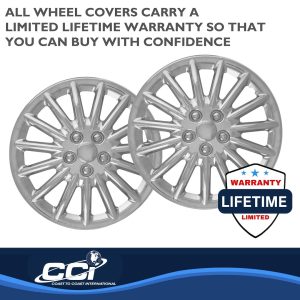 Coast to Coast Wheel Cover, 16 Inch, 15 Spoke, Chrome Plated, Plastic, Set of 4 – IWC18816C