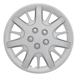 Coast to Coast Wheel Cover, 16 Inch, 7 Split Spoke, Silver, Plastic, Set of 4, Spring Steel Clip – IWC18916S