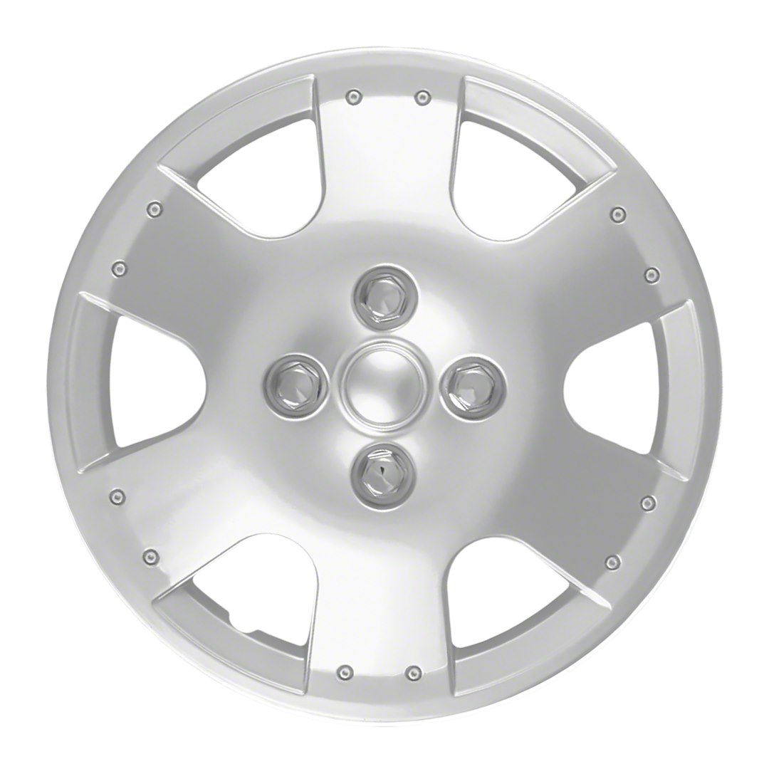 Coast to Coast Wheel Cover, 14 Inch, 6 Spoke, Silver, Plastic, Set of 4, Spring Steel Clip – IWC19314S