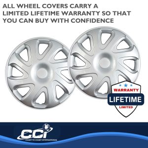 Coast to Coast Wheel Cover, 14 Inch, 8 Directional Spoke, Silver, Plastic, Set of 4, Standard Leg – IWC40414S