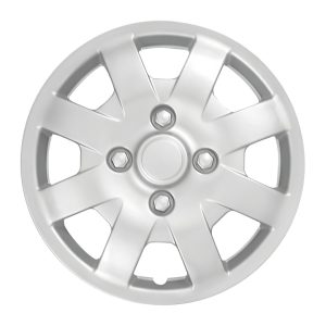 Coast to Coast Wheel Cover, 14 Inch, 8 Spoke, Silver, Plastic, Set of 4, Spring Steel Clip – IWC40814S
