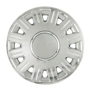 Coast to Coast Wheel Cover, 16 Inch, 12 Spoke, Chrome Plated/ Silver, Plastic, Set of 4, Outside Clip – IWC41216CN