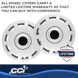 Coast to Coast Wheel Cover, 15 Inch, 10 Hole, Silver, Plastic, Set of 4, Spring Steel Clip – IWC41315S