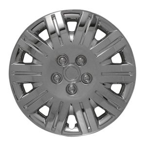 Coast to Coast Wheel Cover, 15 Inch, 10 Spoke, Silver, Plastic, Set of 4, Spring Steel Clip – IWC41915S