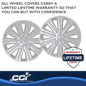 Coast to Coast Wheel Cover, 15 Inch, 10 Spoke, Chrome Plated, Plastic, Set of 4 – IWC42015C