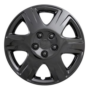 Coast to Coast Wheel Cover, 15 Inch, 6 Spoke, Gloss Black, Plastic, Set of 4, Spring Steel Clip – IWC42215BLK