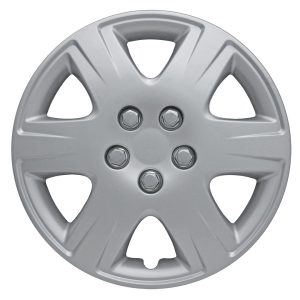 Coast to Coast Wheel Cover, 15 Inch, 6 Spoke, Silver, Plastic, Set of 4, Spring Steel Clip – IWC42215S