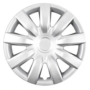 Coast to Coast Wheel Cover, 15 Inch, 9 Spoke, Silver, Plastic, Set of 4, Spring Steel Clip – IWC42315S