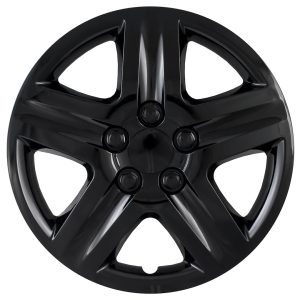 Coast to Coast Wheel Cover, 16 Inch, 5 Spoke, Gloss Black, Plastic, Set of 4, Spring Steel Clip – IWC43116BLK
