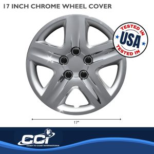 Coast to Coast Wheel Cover, 17 Inch, 5 Spoke, Chrome Plated, Plastic, Set of 4 – IWC43117C