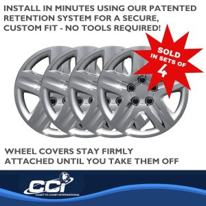 Coast to Coast Wheel Cover, 17 Inch, 5 Spoke, Chrome Plated, Plastic, Set of 4 – IWC43117C