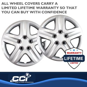 Coast to Coast Wheel Cover, 17 Inch, 5 Spoke, Silver, Plastic, Set of 4 – IWC43117S
