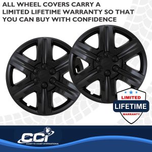 Coast to Coast Wheel Cover, 18 Inch, 6 Spoke, Gloss Black, Plastic, Set of 4 – IWC43118BLK