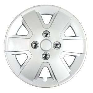 Coast to Coast Wheel Cover, 15 Inch, 6 Spoke, Silver, Plastic, Set of 4, Spring Steel Clip – IWC43215S