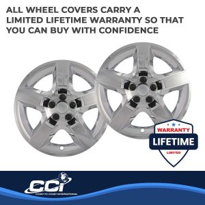 Coast to Coast Wheel Cover, 17 Inch, 5 Spoke, Chrome Plated, Plastic, Set of 4, Lug Covers – IWC43517C
