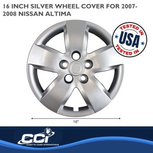 Coast to Coast Wheel Cover, 16 Inch, 5 Spoke, Silver, Plastic, Set of 4, Bolt on – IWC43716S