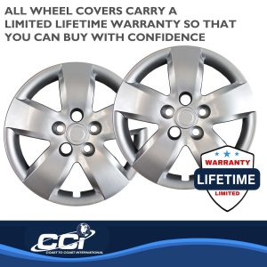 Coast to Coast Wheel Cover, 16 Inch, 5 Spoke, Silver, Plastic, Set of 4, Bolt on – IWC43716S