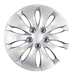 Coast to Coast Wheel Cover, 16 Inch, 10 Spoke, Silver, Plastic, Set of 4, Spring Steel Clip – IWC43916S