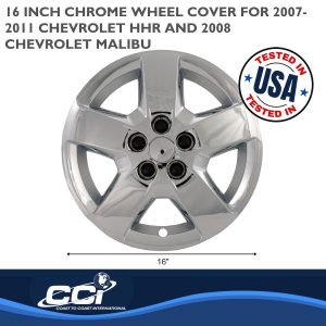 Coast to Coast Wheel Cover, 16 Inch, 5 Spoke, Chrome Plated, Plastic, Set of 4, For 3275 Wheels, Lug Covers – IWC44016C