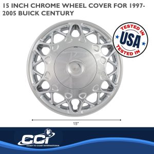 Coast to Coast Wheel Cover, 15 Inch, 12 Split Spoke, Chrome Plated, Plastic, Set of 4, Lug Covers – IWC44115C