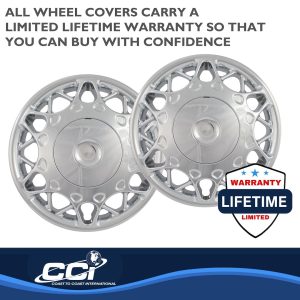 Coast to Coast Wheel Cover, 15 Inch, 12 Split Spoke, Chrome Plated, Plastic, Set of 4, Lug Covers – IWC44115C